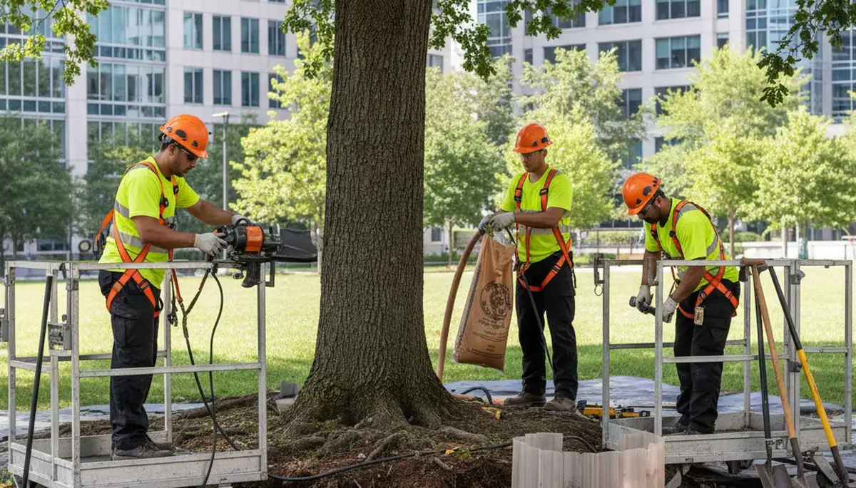 Aurora, IL arborist providing root protection for healthy, stable trees