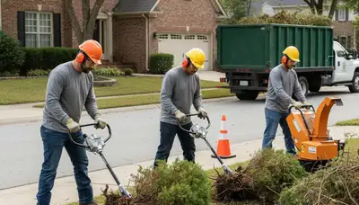 Arbor Tree Care removing overgrown shrubs in Aurora, IL for a clean, professional landscape