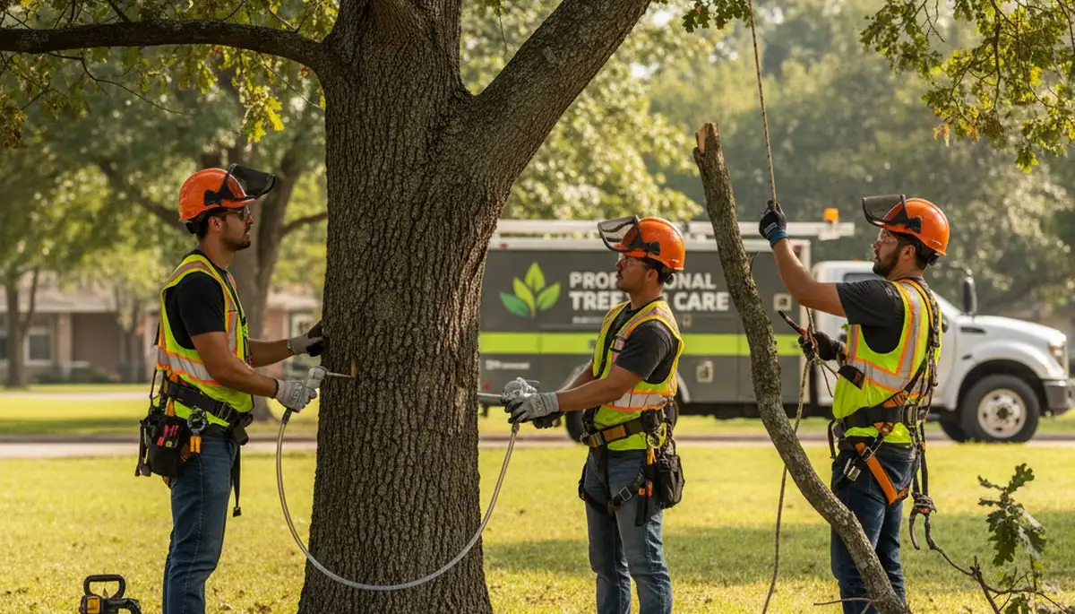 Aurora, IL arborist inspecting tree disease for fungal, bacterial, and pest damage