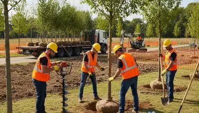 Arbor Tree Care planting a new tree for Aurora, IL tree planting services