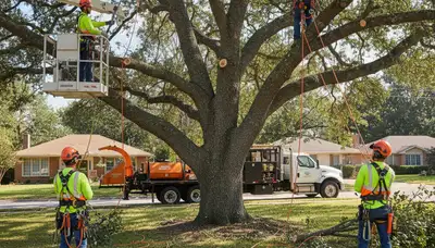 Aurora, IL arborist pruning a tree to improve health and safety for Arbor Tree Care