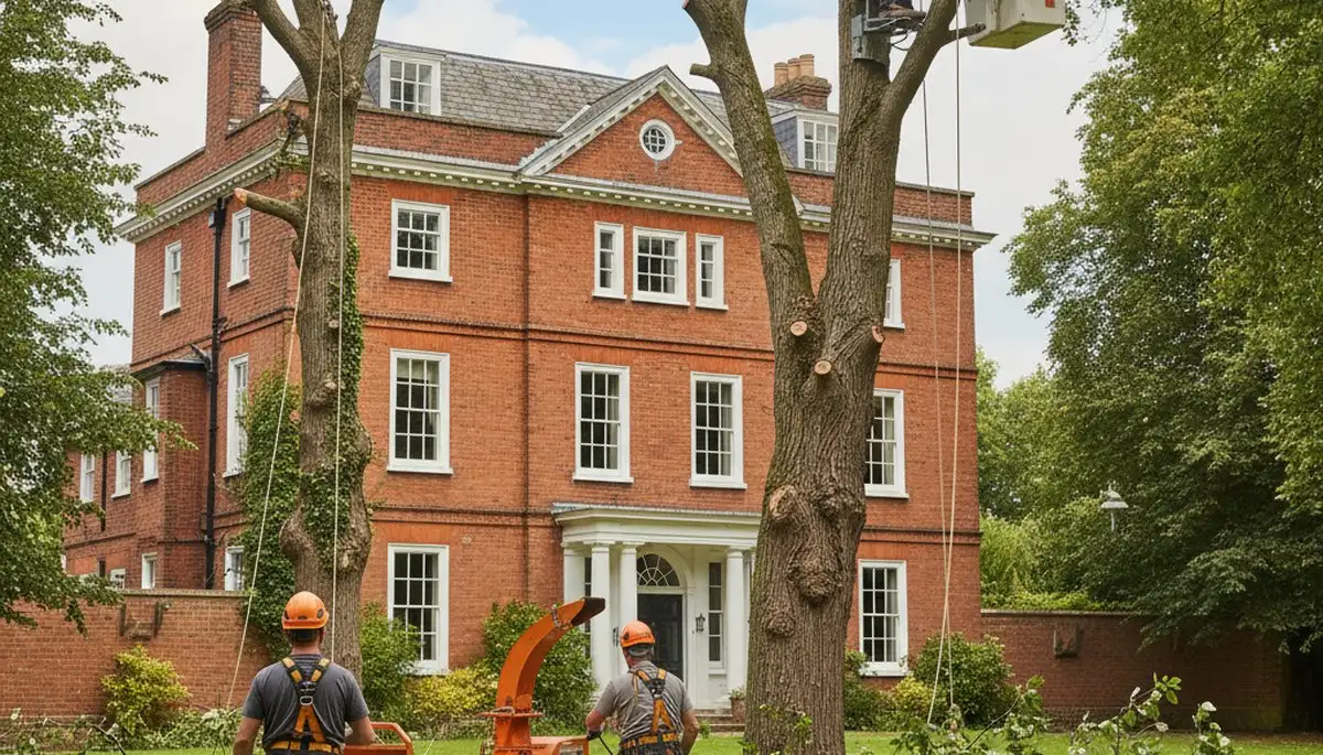 Tree service crew in Aurora, IL providing professional tree trimming and removal services