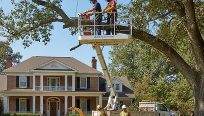 Tree service crew in Aurora, IL providing professional tree care and removal services