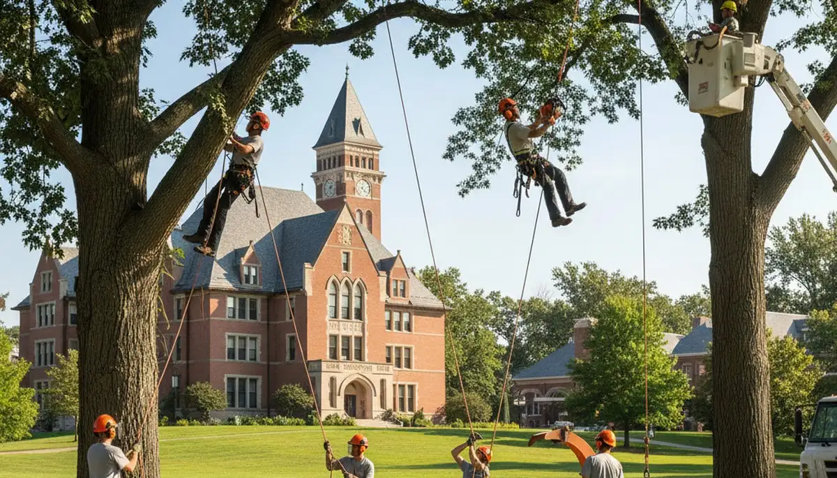 Tree service crew in Aurora, IL providing professional tree trimming and removal services