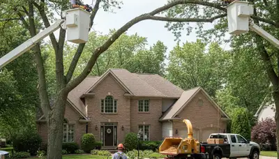 Tree service crew in Aurora, IL providing professional tree care and removal services