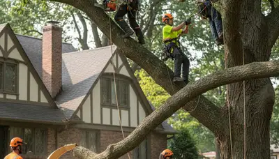 Tree service crew in Aurora, IL handling professional tree removal and trimming