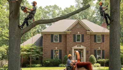 Tree service crew in Aurora, IL providing professional tree care and removal services