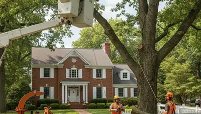 Tree service crew in Aurora, IL providing professional tree trimming and removal